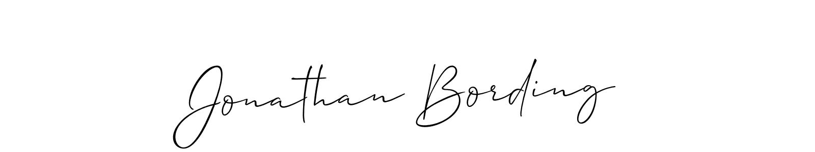 It looks lik you need a new signature style for name Jonathan Bording. Design unique handwritten (Allison_Script) signature with our free signature maker in just a few clicks. Jonathan Bording signature style 2 images and pictures png