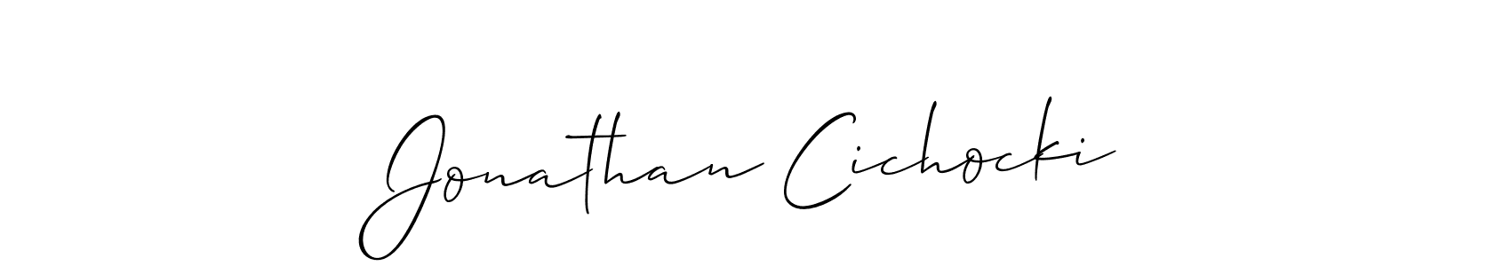 Also You can easily find your signature by using the search form. We will create Jonathan Cichocki name handwritten signature images for you free of cost using Allison_Script sign style. Jonathan Cichocki signature style 2 images and pictures png