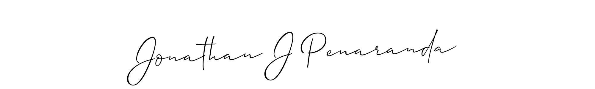 Use a signature maker to create a handwritten signature online. With this signature software, you can design (Allison_Script) your own signature for name Jonathan J Penaranda. Jonathan J Penaranda signature style 2 images and pictures png