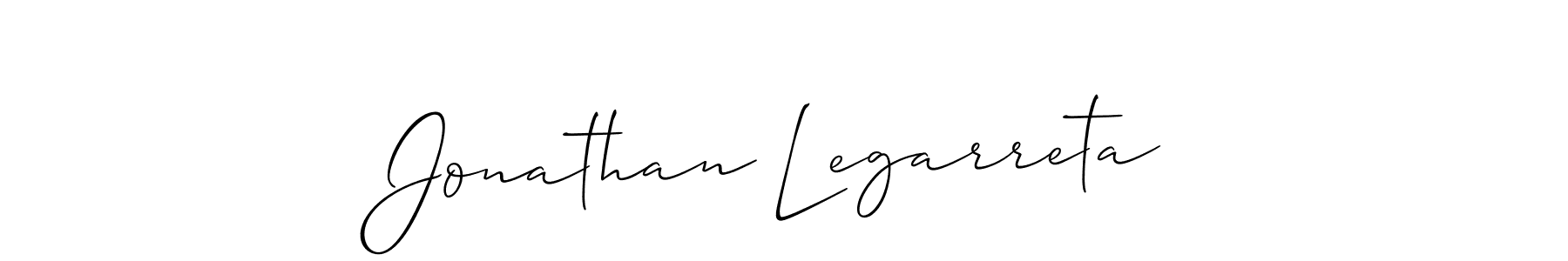 How to make Jonathan Legarreta name signature. Use Allison_Script style for creating short signs online. This is the latest handwritten sign. Jonathan Legarreta signature style 2 images and pictures png