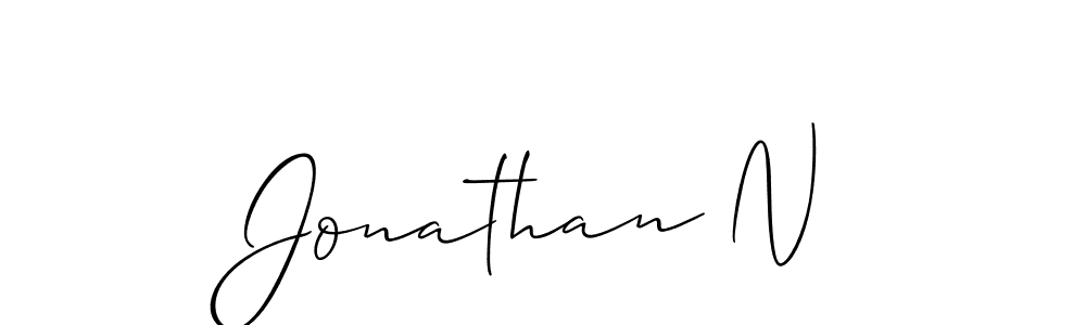 It looks lik you need a new signature style for name Jonathan N. Design unique handwritten (Allison_Script) signature with our free signature maker in just a few clicks. Jonathan N signature style 2 images and pictures png