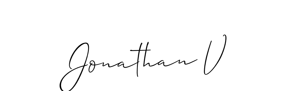 How to make Jonathan V name signature. Use Allison_Script style for creating short signs online. This is the latest handwritten sign. Jonathan V signature style 2 images and pictures png