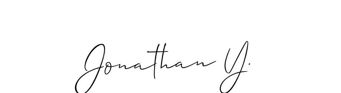 Also You can easily find your signature by using the search form. We will create Jonathan Y. name handwritten signature images for you free of cost using Allison_Script sign style. Jonathan Y. signature style 2 images and pictures png