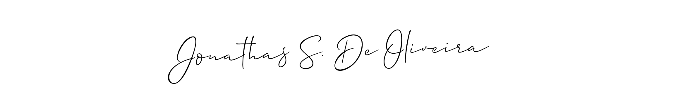 Make a beautiful signature design for name Jonathas S. De Oliveira. With this signature (Allison_Script) style, you can create a handwritten signature for free. Jonathas S. De Oliveira signature style 2 images and pictures png