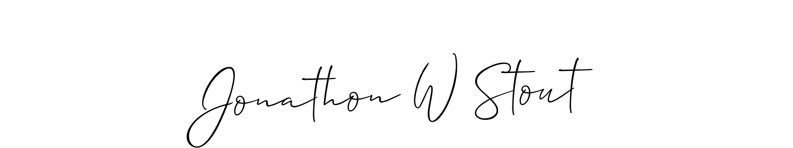 You should practise on your own different ways (Allison_Script) to write your name (Jonathon W Stout) in signature. don't let someone else do it for you. Jonathon W Stout signature style 2 images and pictures png