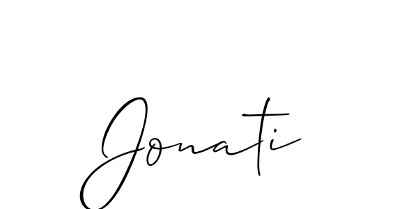 Make a beautiful signature design for name Jonati. With this signature (Allison_Script) style, you can create a handwritten signature for free. Jonati signature style 2 images and pictures png