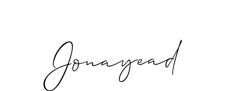 Design your own signature with our free online signature maker. With this signature software, you can create a handwritten (Allison_Script) signature for name Jonayead. Jonayead signature style 2 images and pictures png