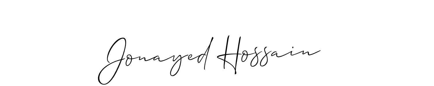 Use a signature maker to create a handwritten signature online. With this signature software, you can design (Allison_Script) your own signature for name Jonayed Hossain. Jonayed Hossain signature style 2 images and pictures png