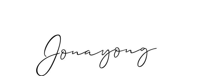 Best and Professional Signature Style for Jonayong. Allison_Script Best Signature Style Collection. Jonayong signature style 2 images and pictures png