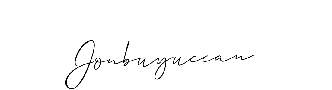 How to make Jonbuyuccan name signature. Use Allison_Script style for creating short signs online. This is the latest handwritten sign. Jonbuyuccan signature style 2 images and pictures png