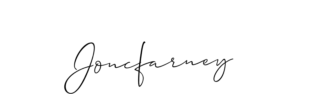 How to make Joncfarney signature? Allison_Script is a professional autograph style. Create handwritten signature for Joncfarney name. Joncfarney signature style 2 images and pictures png