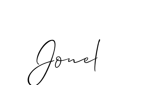 Jonel stylish signature style. Best Handwritten Sign (Allison_Script) for my name. Handwritten Signature Collection Ideas for my name Jonel. Jonel signature style 2 images and pictures png
