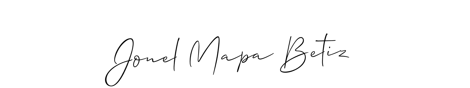 Design your own signature with our free online signature maker. With this signature software, you can create a handwritten (Allison_Script) signature for name Jonel Mapa Betiz. Jonel Mapa Betiz signature style 2 images and pictures png