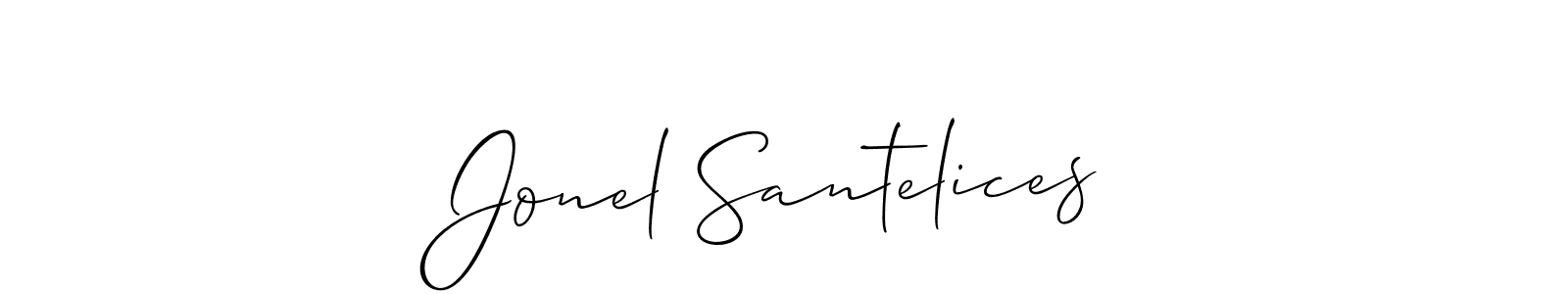 How to make Jonel Santelices name signature. Use Allison_Script style for creating short signs online. This is the latest handwritten sign. Jonel Santelices signature style 2 images and pictures png