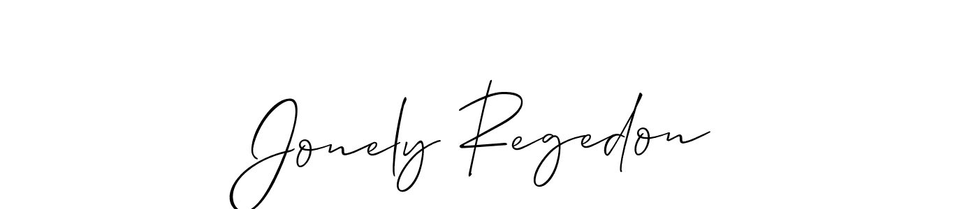 Use a signature maker to create a handwritten signature online. With this signature software, you can design (Allison_Script) your own signature for name Jonely Regedon. Jonely Regedon signature style 2 images and pictures png