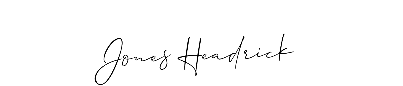 Use a signature maker to create a handwritten signature online. With this signature software, you can design (Allison_Script) your own signature for name Jones Headrick. Jones Headrick signature style 2 images and pictures png