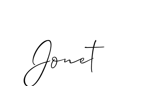 Also we have Jonet name is the best signature style. Create professional handwritten signature collection using Allison_Script autograph style. Jonet signature style 2 images and pictures png