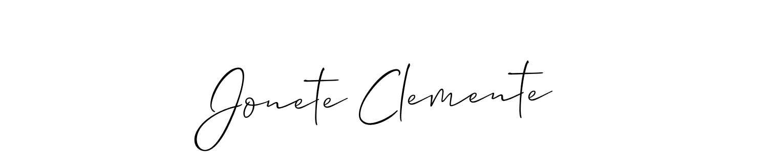 How to make Jonete Clemente signature? Allison_Script is a professional autograph style. Create handwritten signature for Jonete Clemente name. Jonete Clemente signature style 2 images and pictures png