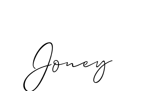 How to make Joney signature? Allison_Script is a professional autograph style. Create handwritten signature for Joney name. Joney signature style 2 images and pictures png