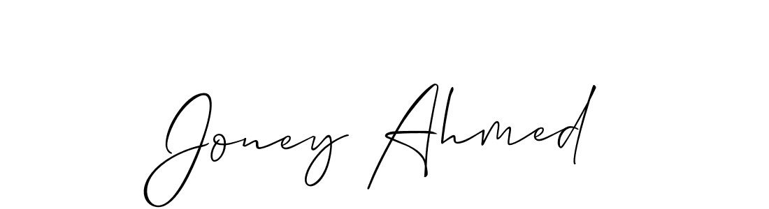 if you are searching for the best signature style for your name Joney Ahmed. so please give up your signature search. here we have designed multiple signature styles  using Allison_Script. Joney Ahmed signature style 2 images and pictures png