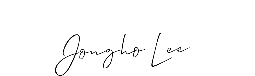 Create a beautiful signature design for name Jongho Lee. With this signature (Allison_Script) fonts, you can make a handwritten signature for free. Jongho Lee signature style 2 images and pictures png