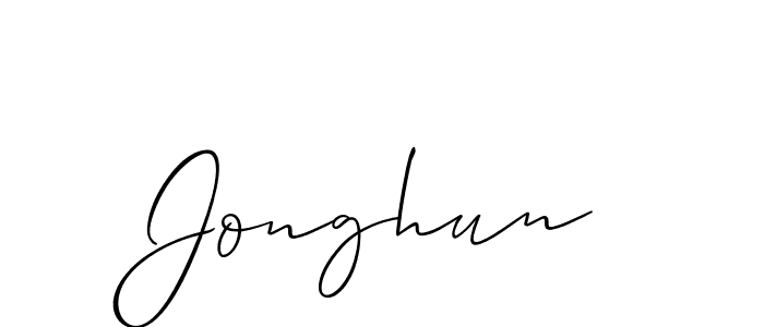 Make a short Jonghun signature style. Manage your documents anywhere anytime using Allison_Script. Create and add eSignatures, submit forms, share and send files easily. Jonghun signature style 2 images and pictures png