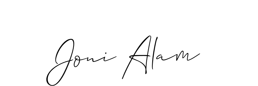 It looks lik you need a new signature style for name Joni Alam. Design unique handwritten (Allison_Script) signature with our free signature maker in just a few clicks. Joni Alam signature style 2 images and pictures png