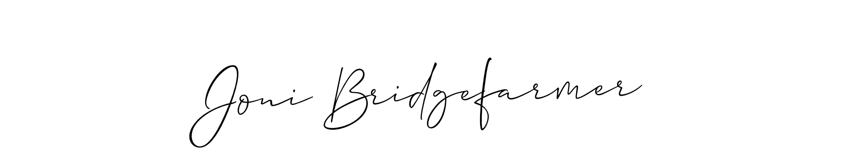 Also You can easily find your signature by using the search form. We will create Joni Bridgefarmer name handwritten signature images for you free of cost using Allison_Script sign style. Joni Bridgefarmer signature style 2 images and pictures png