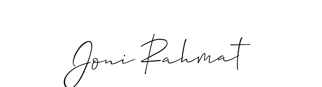 You should practise on your own different ways (Allison_Script) to write your name (Joni Rahmat) in signature. don't let someone else do it for you. Joni Rahmat signature style 2 images and pictures png