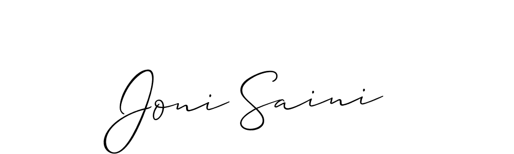 Make a beautiful signature design for name Joni Saini. With this signature (Allison_Script) style, you can create a handwritten signature for free. Joni Saini signature style 2 images and pictures png