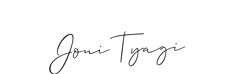 Joni Tyagi stylish signature style. Best Handwritten Sign (Allison_Script) for my name. Handwritten Signature Collection Ideas for my name Joni Tyagi. Joni Tyagi signature style 2 images and pictures png