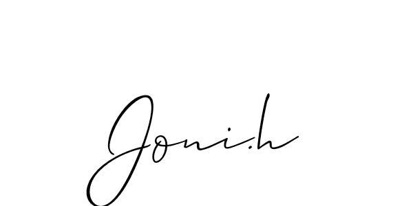 How to make Joni.h name signature. Use Allison_Script style for creating short signs online. This is the latest handwritten sign. Joni.h signature style 2 images and pictures png