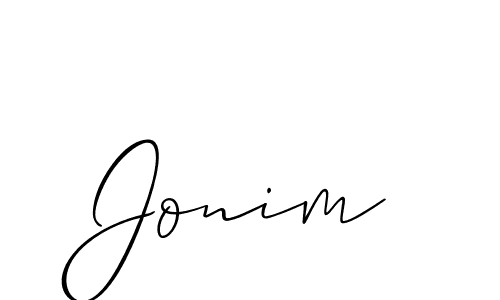 Design your own signature with our free online signature maker. With this signature software, you can create a handwritten (Allison_Script) signature for name Jonim. Jonim signature style 2 images and pictures png