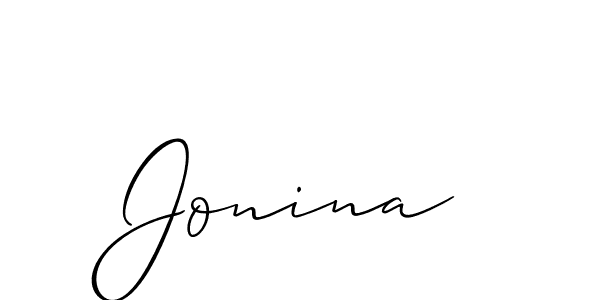 Also You can easily find your signature by using the search form. We will create Jonina name handwritten signature images for you free of cost using Allison_Script sign style. Jonina signature style 2 images and pictures png