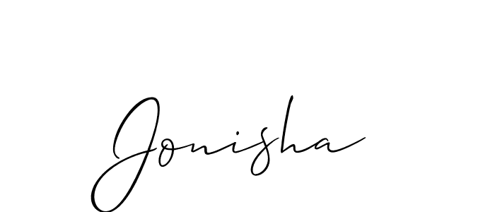 Allison_Script is a professional signature style that is perfect for those who want to add a touch of class to their signature. It is also a great choice for those who want to make their signature more unique. Get Jonisha name to fancy signature for free. Jonisha signature style 2 images and pictures png