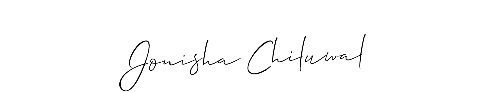 Also You can easily find your signature by using the search form. We will create Jonisha Chiluwal name handwritten signature images for you free of cost using Allison_Script sign style. Jonisha Chiluwal signature style 2 images and pictures png