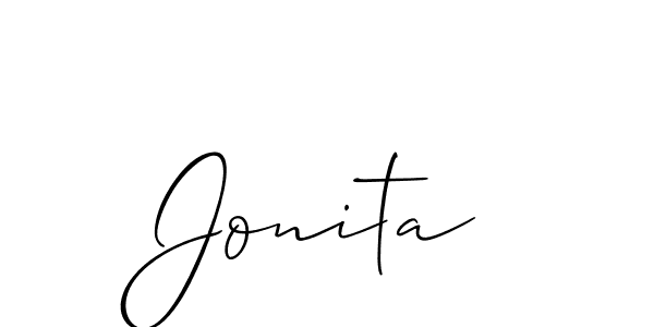 if you are searching for the best signature style for your name Jonita. so please give up your signature search. here we have designed multiple signature styles  using Allison_Script. Jonita signature style 2 images and pictures png