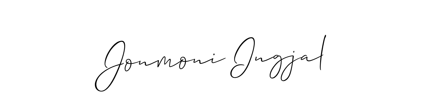 Make a short Jonmoni Ingjal signature style. Manage your documents anywhere anytime using Allison_Script. Create and add eSignatures, submit forms, share and send files easily. Jonmoni Ingjal signature style 2 images and pictures png
