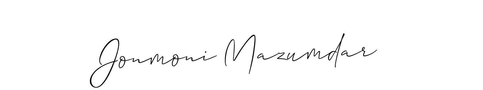 Also we have Jonmoni Mazumdar name is the best signature style. Create professional handwritten signature collection using Allison_Script autograph style. Jonmoni Mazumdar signature style 2 images and pictures png