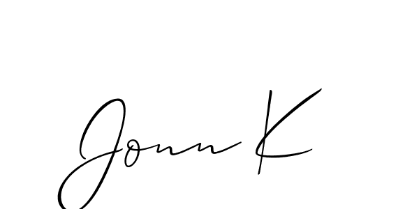 Design your own signature with our free online signature maker. With this signature software, you can create a handwritten (Allison_Script) signature for name Jonn K. Jonn K signature style 2 images and pictures png