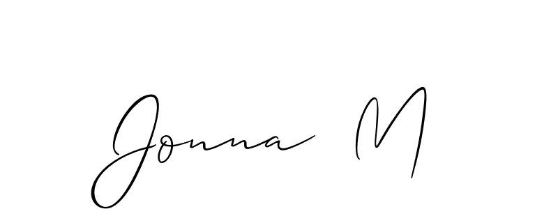 Jonna  M stylish signature style. Best Handwritten Sign (Allison_Script) for my name. Handwritten Signature Collection Ideas for my name Jonna  M. Jonna  M signature style 2 images and pictures png