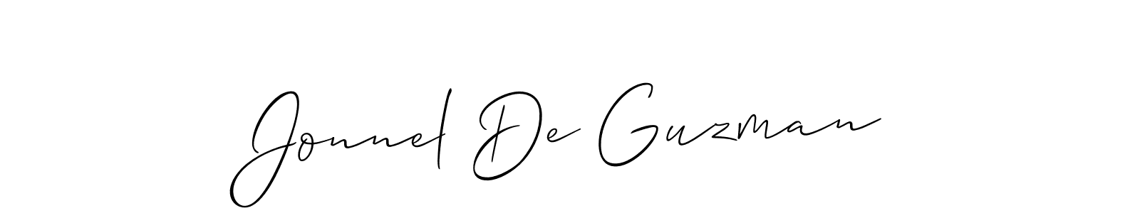Design your own signature with our free online signature maker. With this signature software, you can create a handwritten (Allison_Script) signature for name Jonnel De Guzman. Jonnel De Guzman signature style 2 images and pictures png