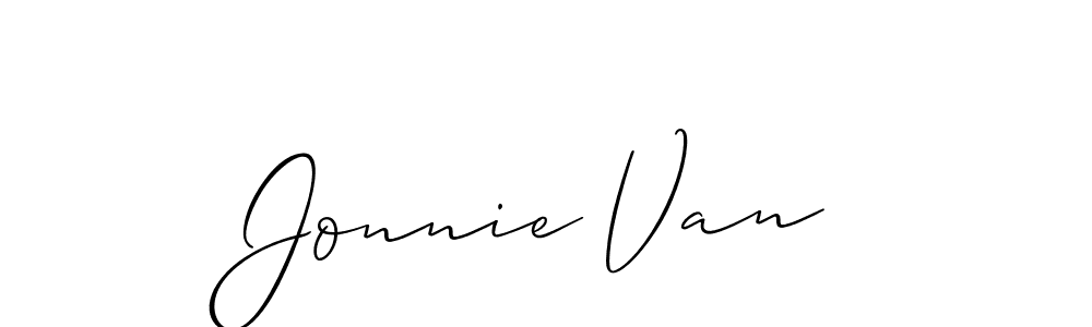 You should practise on your own different ways (Allison_Script) to write your name (Jonnie Van) in signature. don't let someone else do it for you. Jonnie Van signature style 2 images and pictures png