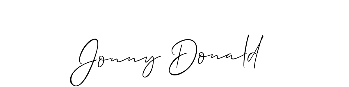 You should practise on your own different ways (Allison_Script) to write your name (Jonny Donald) in signature. don't let someone else do it for you. Jonny Donald signature style 2 images and pictures png