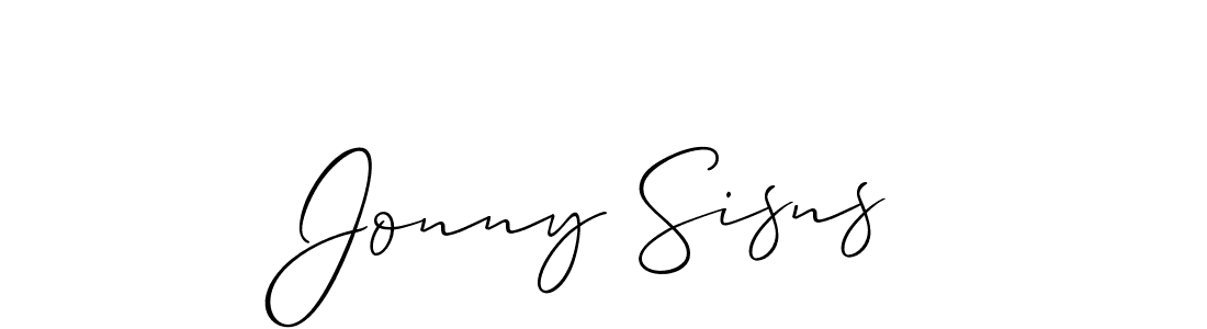How to make Jonny Sisns name signature. Use Allison_Script style for creating short signs online. This is the latest handwritten sign. Jonny Sisns signature style 2 images and pictures png