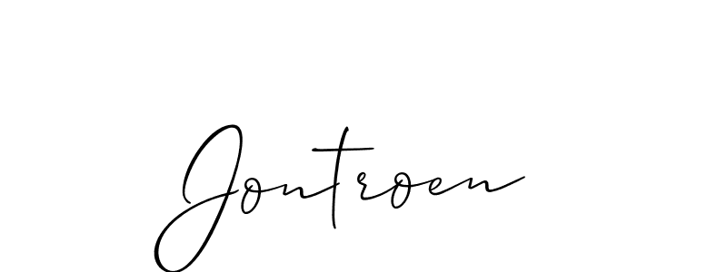 You should practise on your own different ways (Allison_Script) to write your name (Jontroen) in signature. don't let someone else do it for you. Jontroen signature style 2 images and pictures png