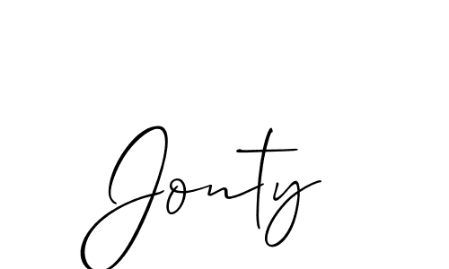 Design your own signature with our free online signature maker. With this signature software, you can create a handwritten (Allison_Script) signature for name Jonty. Jonty signature style 2 images and pictures png