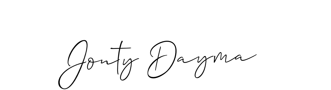Make a short Jonty Dayma signature style. Manage your documents anywhere anytime using Allison_Script. Create and add eSignatures, submit forms, share and send files easily. Jonty Dayma signature style 2 images and pictures png