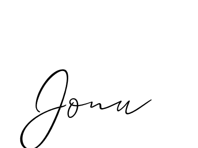 The best way (Allison_Script) to make a short signature is to pick only two or three words in your name. The name Jonu include a total of six letters. For converting this name. Jonu signature style 2 images and pictures png