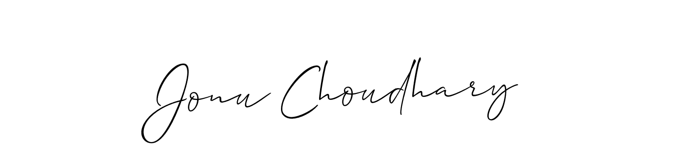 Use a signature maker to create a handwritten signature online. With this signature software, you can design (Allison_Script) your own signature for name Jonu Choudhary. Jonu Choudhary signature style 2 images and pictures png